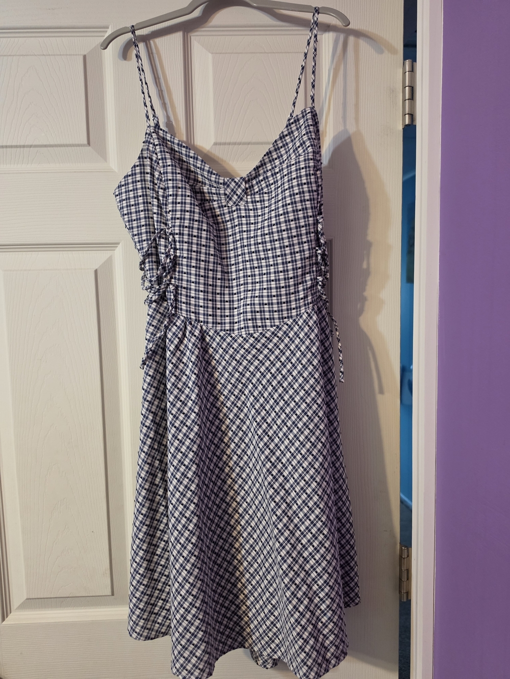 Betsey Johnson Blue & White Plaid Mini Dress